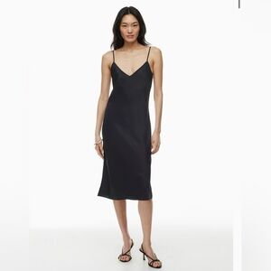 Aritzia Wilfred Only black slip midi dress
